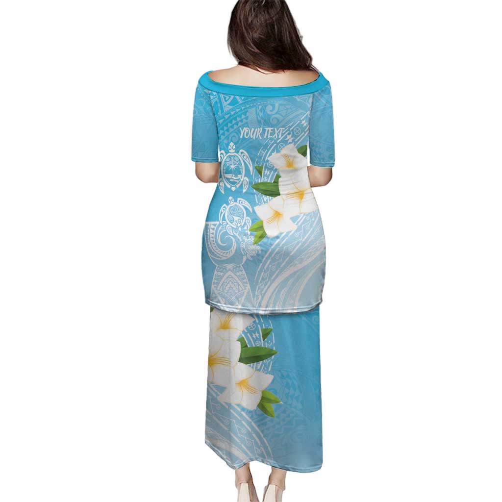 Personalized Guam Chamorro Family Matching Puletasi and Hawaiian Shirt Turtles and Guasali Flowers