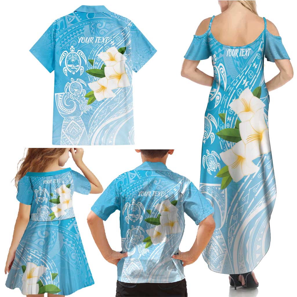 Personalized Guam Chamorro Family Matching Summer Maxi Dress and Hawaiian Shirt Turtles and Guasali Flowers