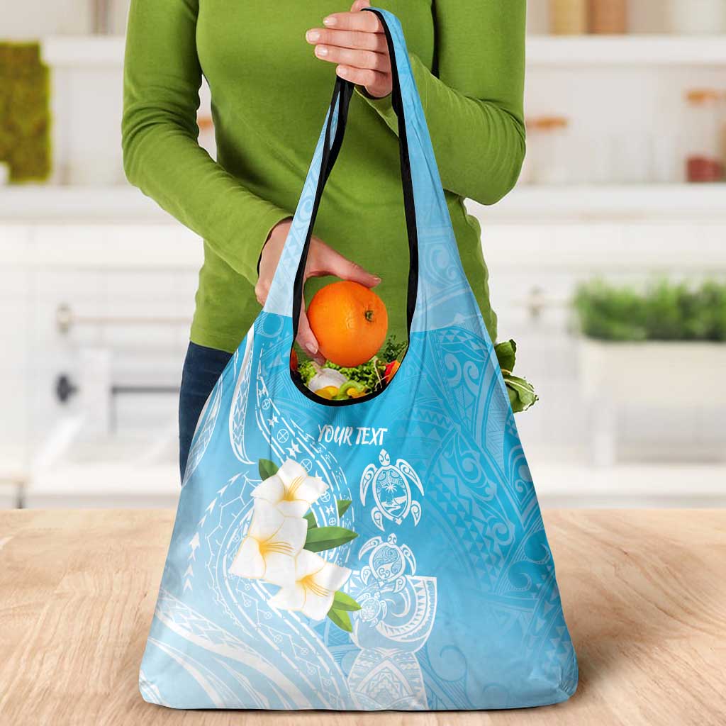 Personalized Guam Chamorro Grocery Bag Turtles and Guasali Flowers
