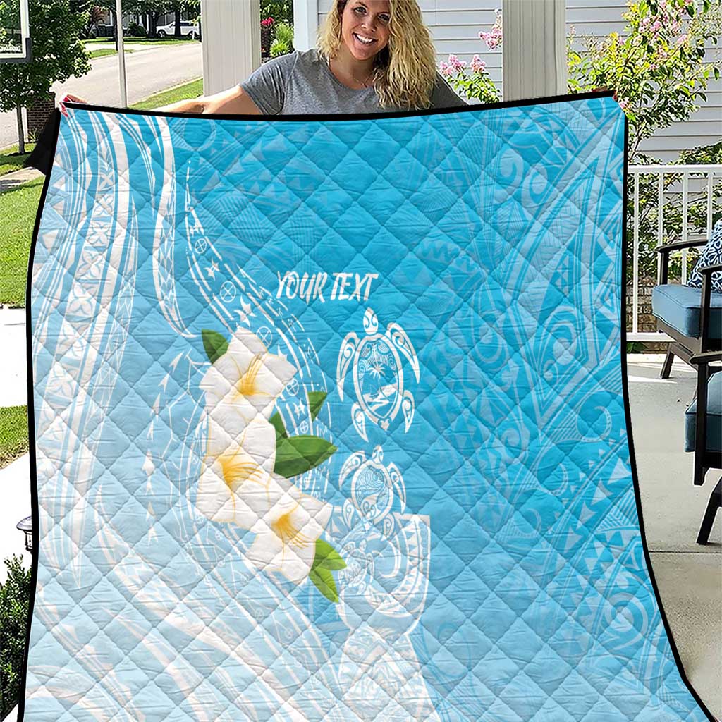 Personalized Guam Chamorro Quilt Turtles and Guasali Flowers