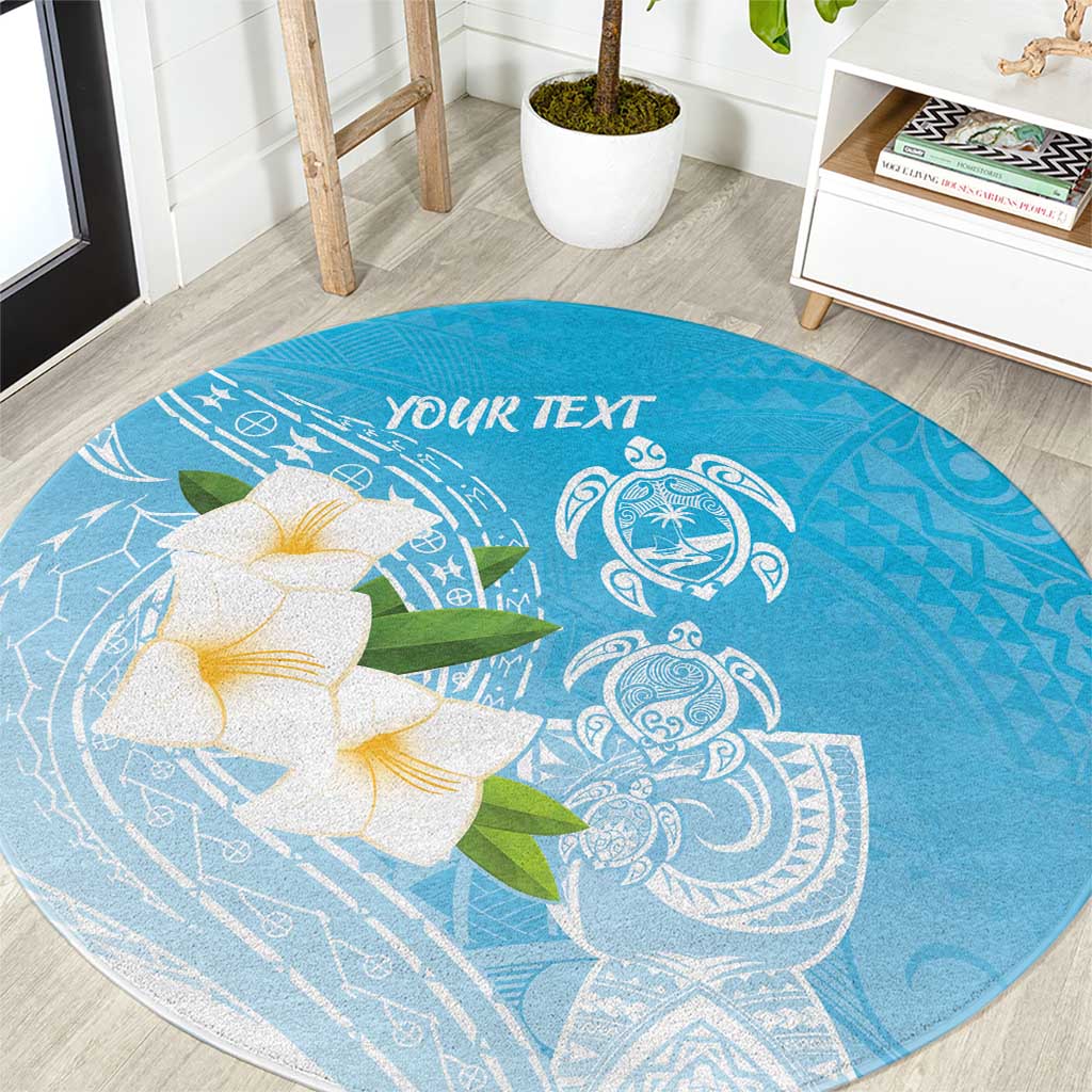 Personalized Guam Chamorro Round Carpet Turtles and Guasali Flowers