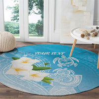 Personalized Guam Chamorro Round Carpet Turtles and Guasali Flowers