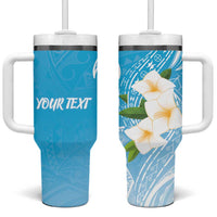 Personalized Guam Chamorro Tumbler With Handle Turtles and Guasali Flowers