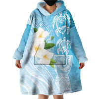 Personalized Guam Chamorro Wearable Blanket Hoodie Turtles and Guasali Flowers