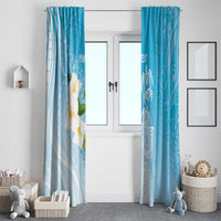 Personalized Guam Chamorro Window Curtain Turtles and Guasali Flowers