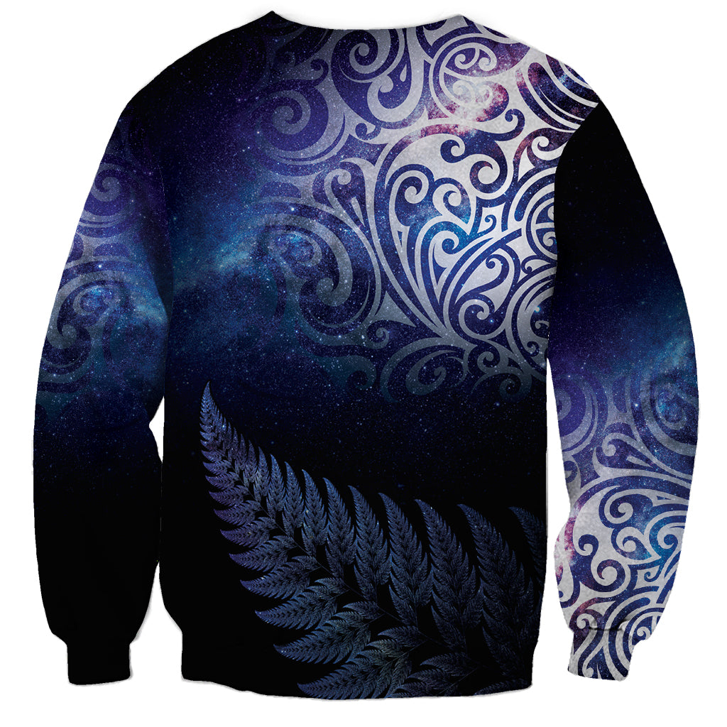 New Zealand Aotearoa Matariki Sweatshirt Starry Silver Fern LT7 - Polynesian Pride
