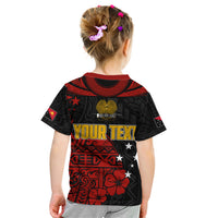 Personalised PNG Kumuls Rugby Kid T Shirt Motuan Mix Patterns LT7 - Polynesian Pride
