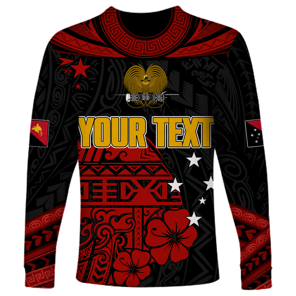 Personalised PNG Kumuls Rugby Long Sleeve Shirt Motuan Mix Patterns LT7 - Polynesian Pride