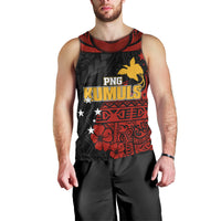 Personalised PNG Kumuls Rugby Men Tank Top Motuan Mix Patterns LT7 - Polynesian Pride