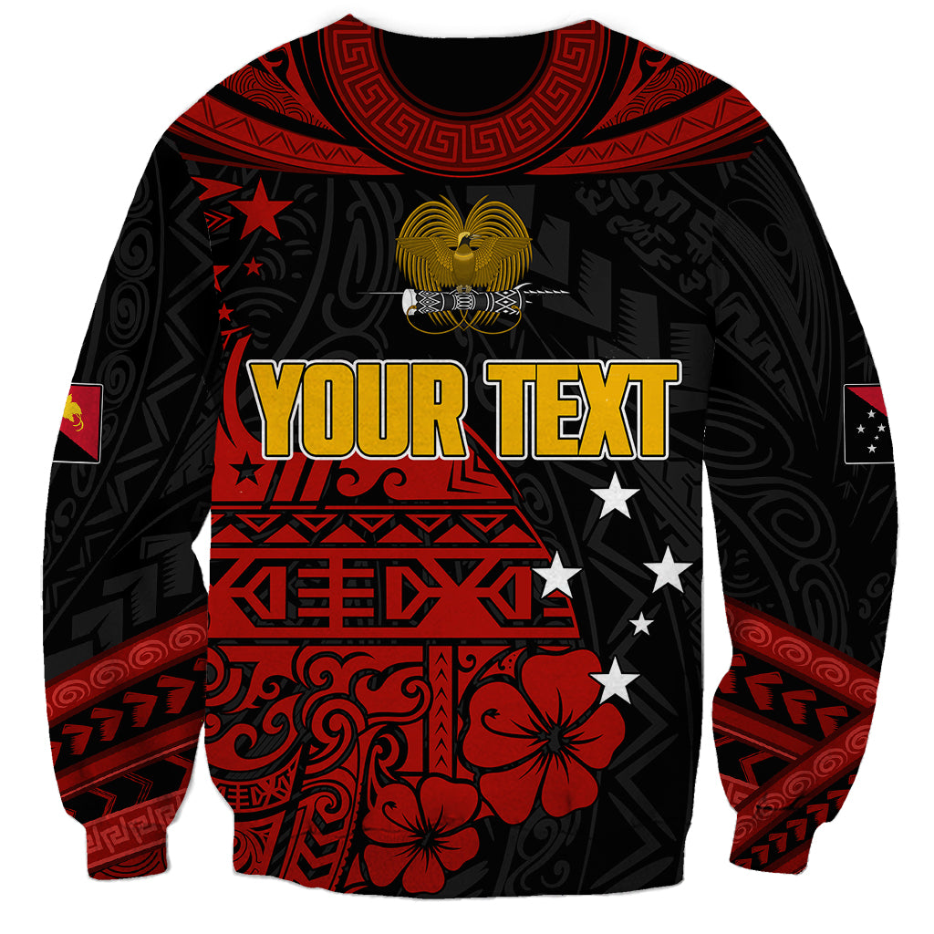 Personalised PNG Kumuls Rugby Sweatshirt Motuan Mix Patterns LT7 - Polynesian Pride