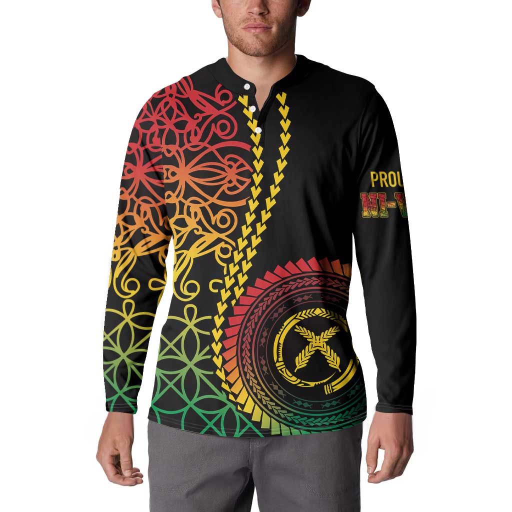 Proudly Ni-Van Sandroing Inspired Classic Style Button Sweatshirt LT7 - Polynesian Pride
