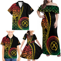 Proudly Ni-Van Sandroing Inspired Classic Style Family Matching Off Shoulder Maxi Dress and Hawaiian Shirt