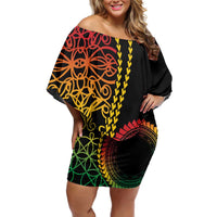 Proudly Ni-Van Sandroing Inspired Classic Style Family Matching Off Shoulder Short Dress and Hawaiian Shirt