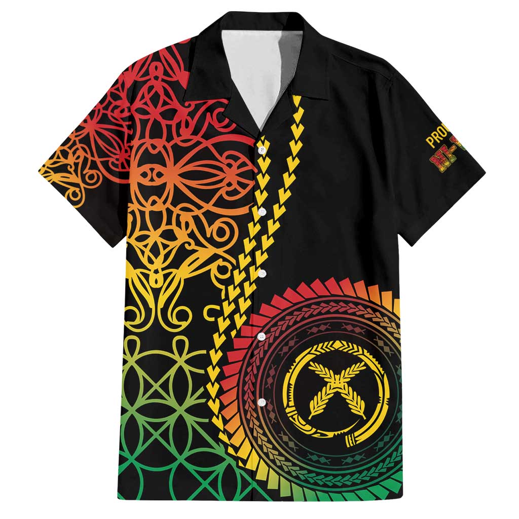 Proudly Ni-Van Sandroing Inspired Classic Style Family Matching Puletasi and Hawaiian Shirt LT7 Dad's Shirt - Short Sleeve Colorful - Polynesian Pride