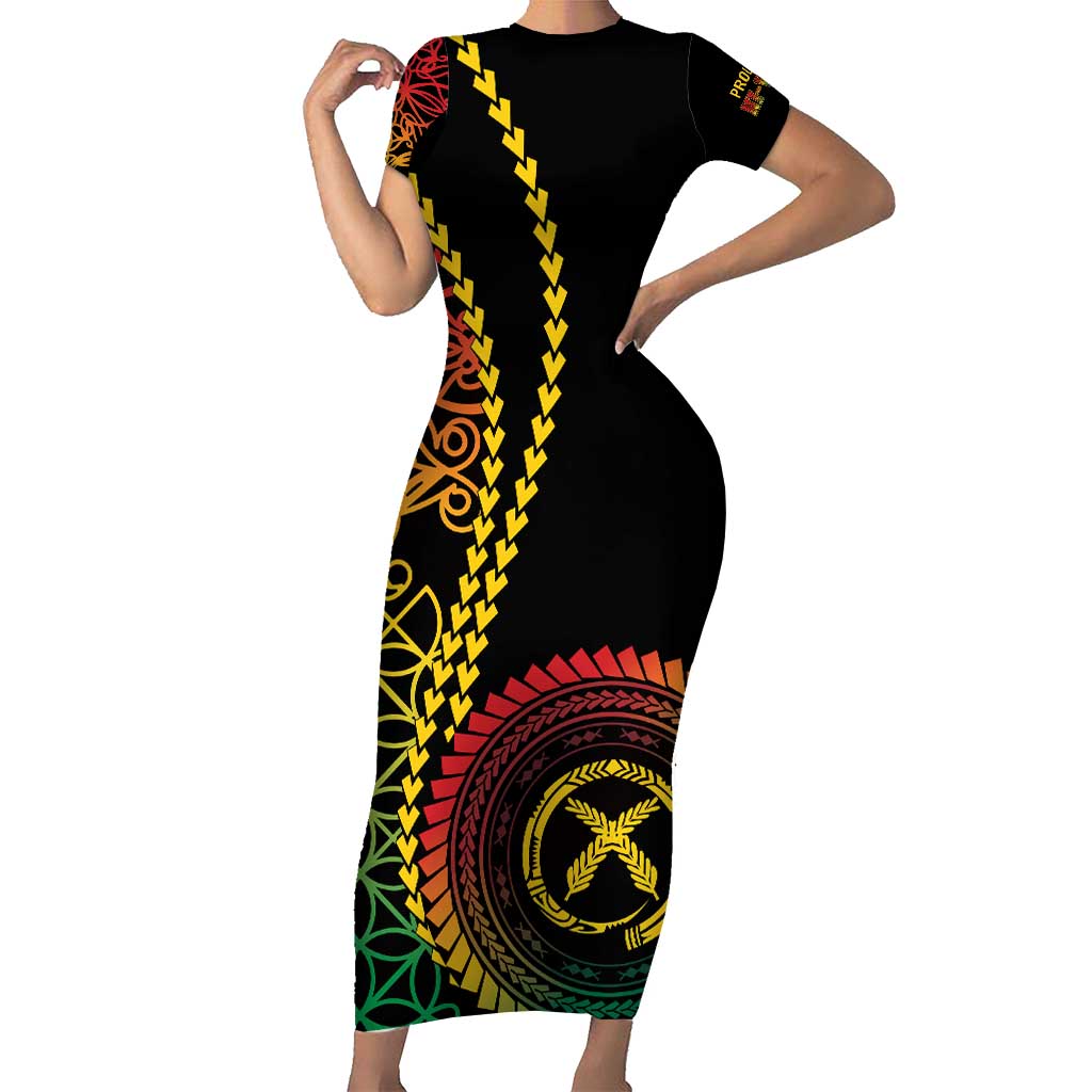 Proudly Ni-Van Sandroing Inspired Classic Style Family Matching Short Sleeve Bodycon Dress and Hawaiian Shirt