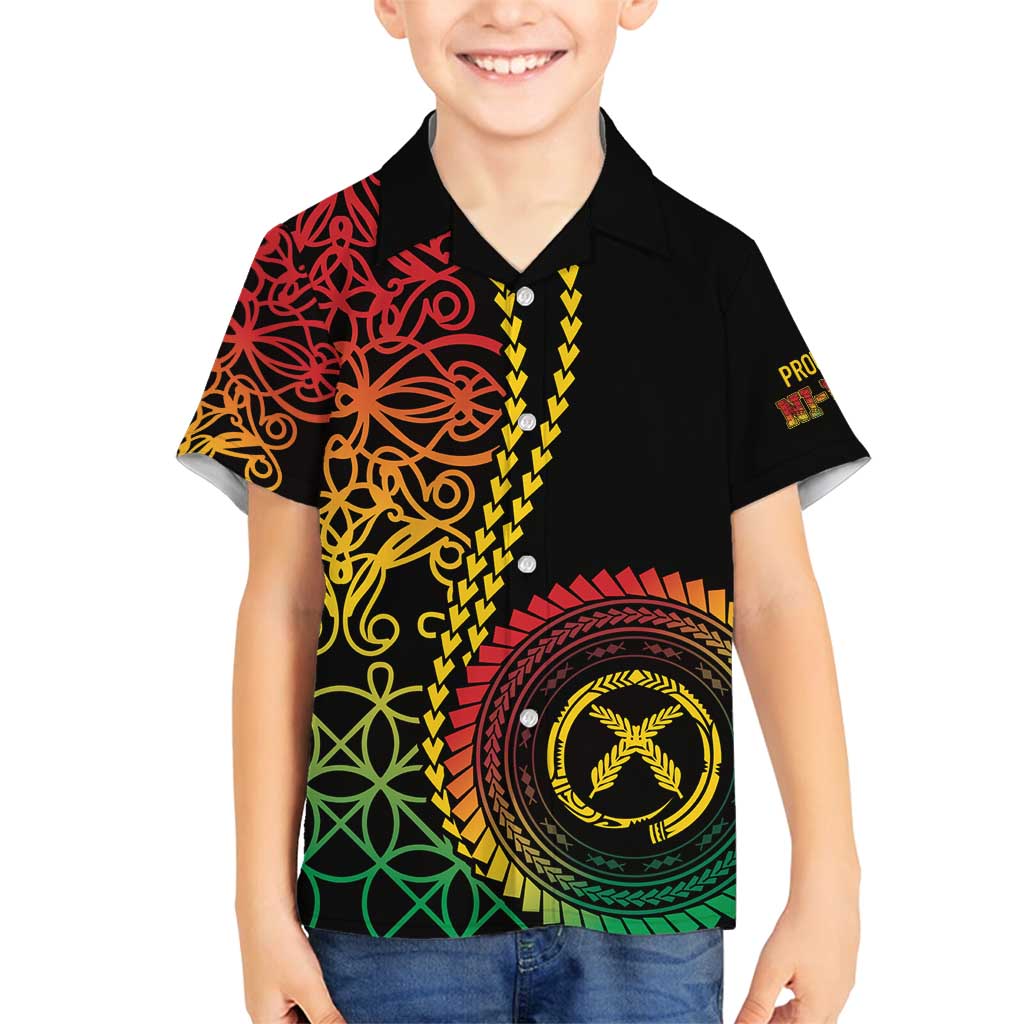 Proudly Ni-Van Sandroing Inspired Classic Style Family Matching Tank Maxi Dress and Hawaiian Shirt LT7 Son's Shirt Colorful - Polynesian Pride