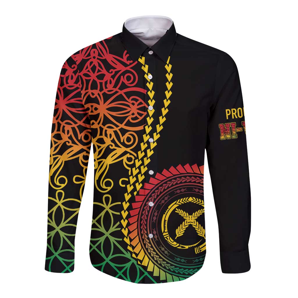 Proudly Ni-Van Sandroing Inspired Classic Style Long Sleeve Button Shirt