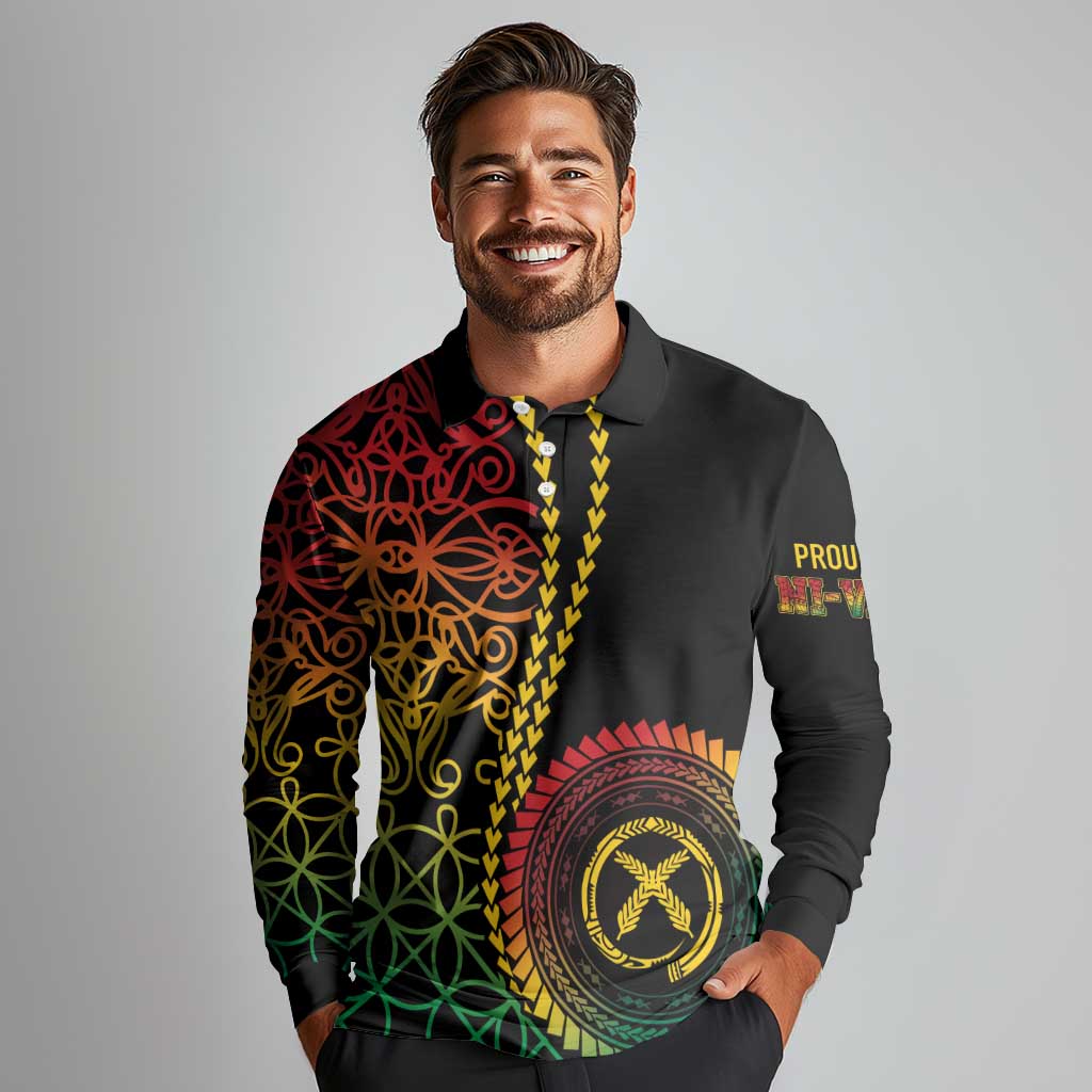 Proudly Ni-Van Sandroing Inspired Classic Style Long Sleeve Polo Shirt