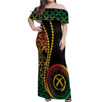 Proudly Ni-Van Sandroing Inspired Classic Style Off Shoulder Maxi Dress