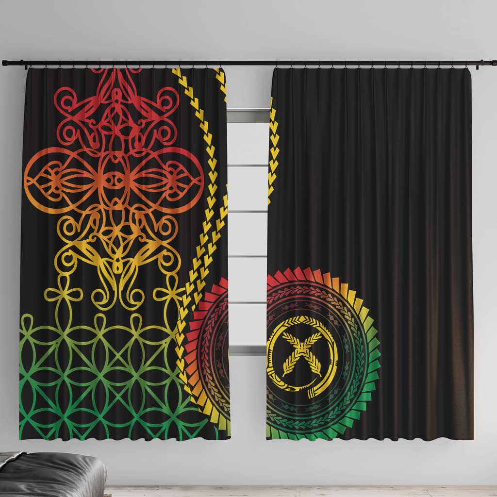 Proudly Ni-Van Sandroing Inspired Classic Style Window Curtain LT7 With Hooks Colorful - Polynesian Pride