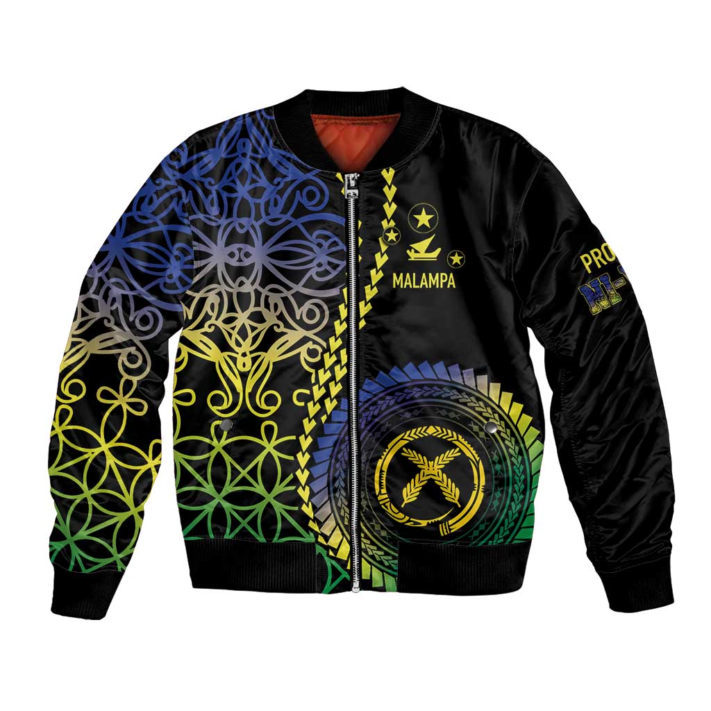 Proudly Ni-Van Sandroing Inspired Bomber Jacket Malampa Classic Style LT7 Unisex Colorful - Polynesian Pride