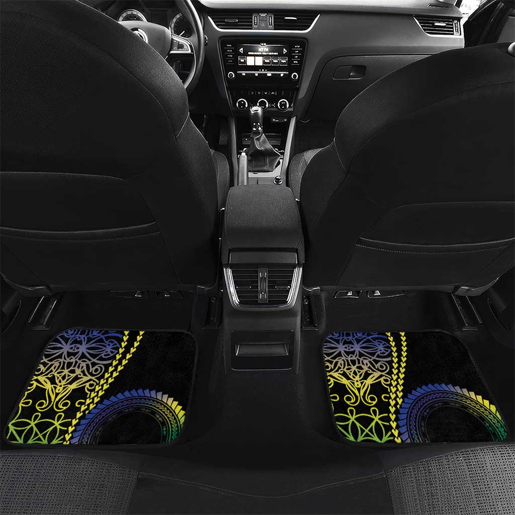 Proudly Ni-Van Sandroing Inspired Car Mats Malampa Classic Style LT7 Set 2pcs - Back Colorful - Polynesian Pride