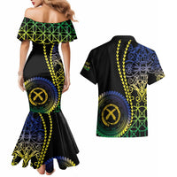 Proudly Ni-Van Sandroing Inspired Couples Matching Mermaid Dress and Hawaiian Shirt Malampa Classic Style LT7 - Polynesian Pride