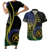 Proudly Ni-Van Sandroing Inspired Couples Matching Short Sleeve Bodycon Dress and Hawaiian Shirt Malampa Classic Style LT7 Colorful - Polynesian Pride