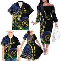 Proudly Ni-Van Sandroing Inspired Family Matching Off The Shoulder Long Sleeve Dress and Hawaiian Shirt Malampa Classic Style