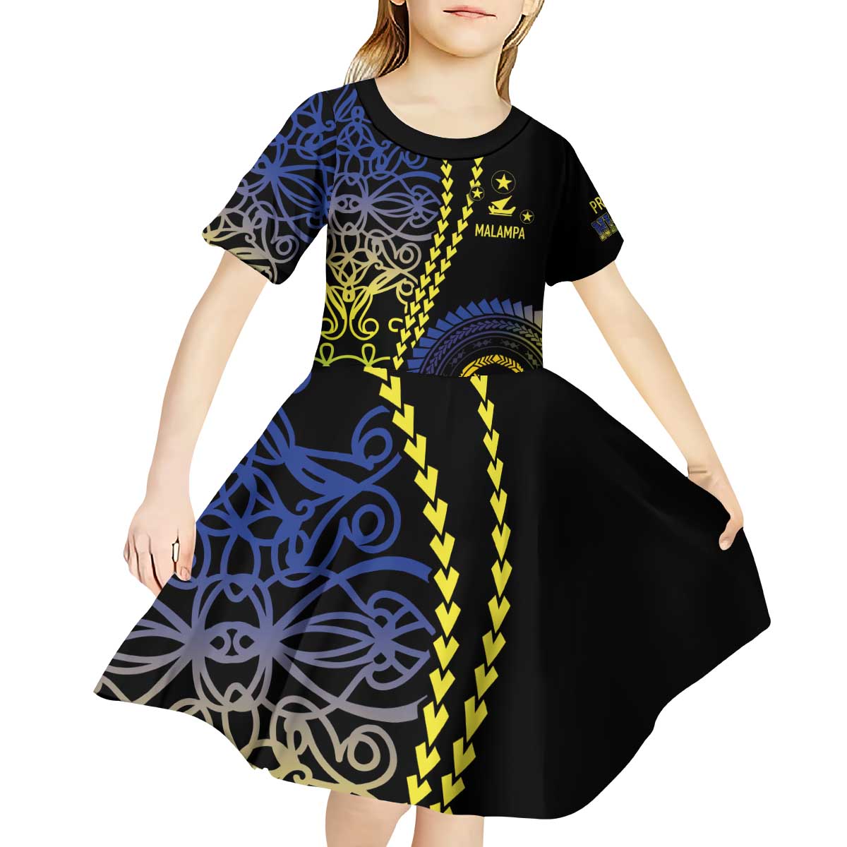Proudly Ni-Van Sandroing Inspired Kid Short Sleeve Dress Malampa Classic Style