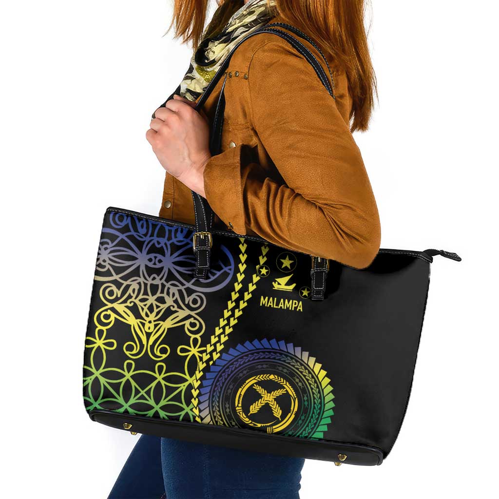 Proudly Ni-Van Sandroing Inspired Leather Tote Bag Malampa Classic Style LT7 Colorful - Polynesian Pride