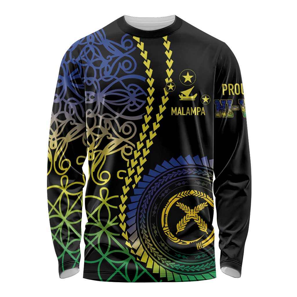 Proudly Ni-Van Sandroing Inspired Long Sleeve Shirt Malampa Classic Style LT7 Unisex Colorful - Polynesian Pride