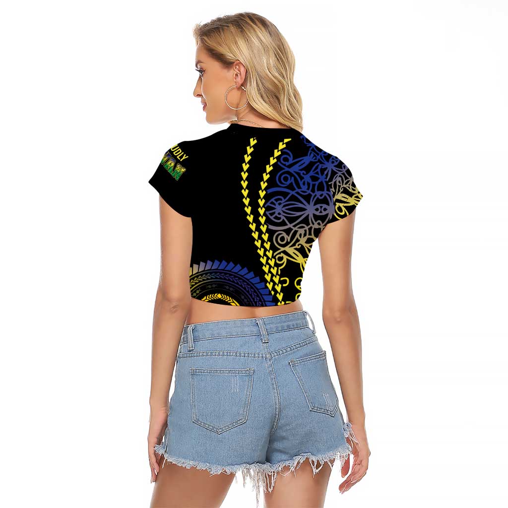 Proudly Ni-Van Sandroing Inspired Raglan Cropped T Shirt Malampa Classic Style LT7 - Polynesian Pride
