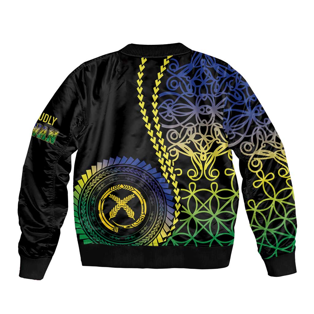 Proudly Ni-Van Sandroing Inspired Sleeve Zip Bomber Jacket Malampa Classic Style LT7 - Polynesian Pride