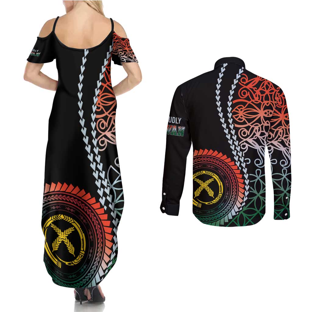 Proudly Ni-Van Sandroing Inspired Couples Matching Summer Maxi Dress and Long Sleeve Button Shirt Penama Classic Style