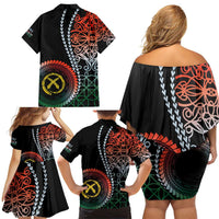 Proudly Ni-Van Sandroing Inspired Family Matching Off Shoulder Short Dress and Hawaiian Shirt Penama Classic Style