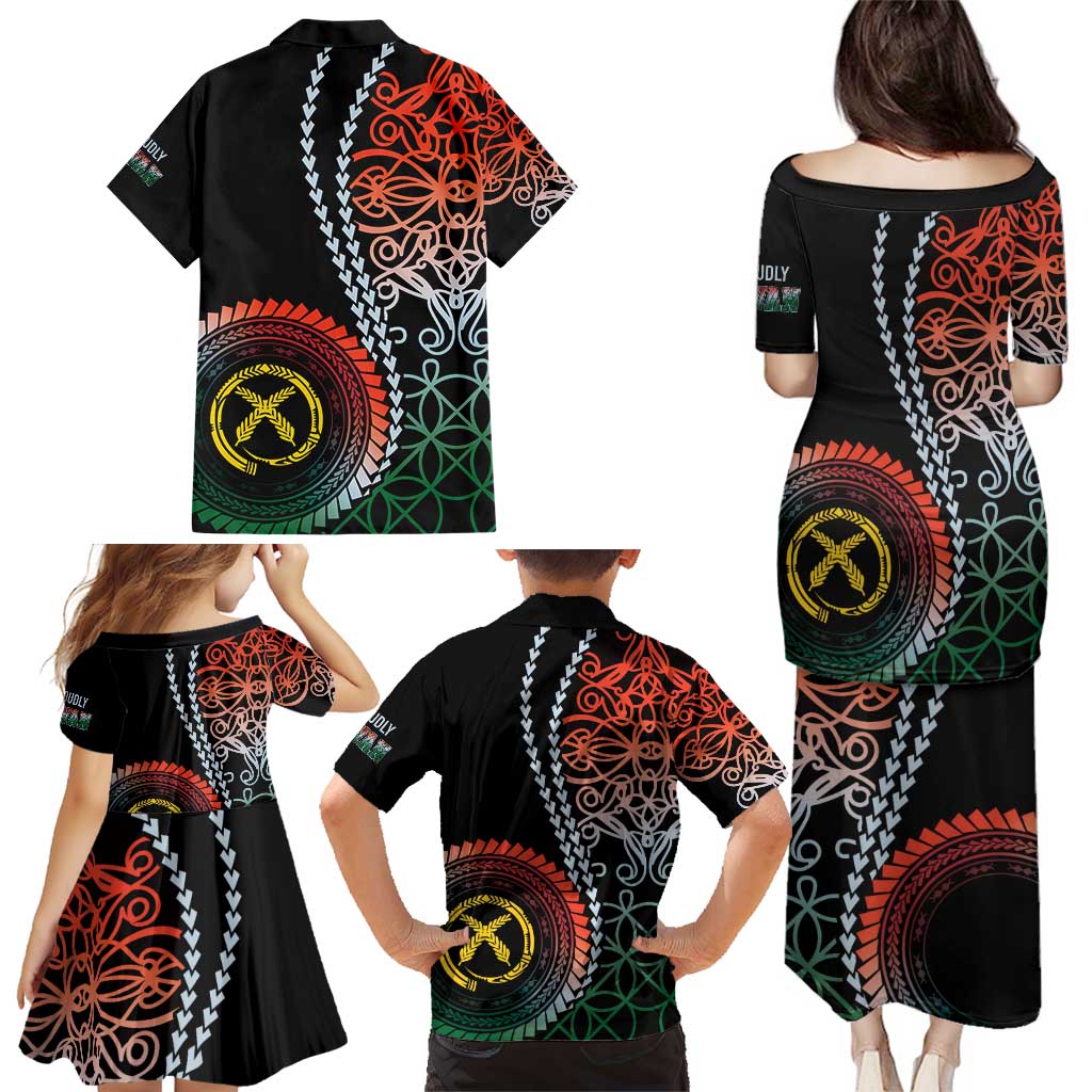 Proudly Ni-Van Sandroing Inspired Family Matching Puletasi and Hawaiian Shirt Penama Classic Style LT7 - Polynesian Pride