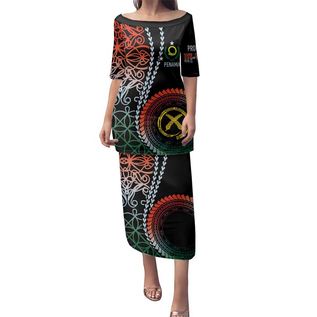 Proudly Ni-Van Sandroing Inspired Family Matching Puletasi and Hawaiian Shirt Penama Classic Style LT7 Mom's Dress Colorful - Polynesian Pride