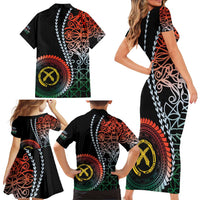 Proudly Ni-Van Sandroing Inspired Family Matching Short Sleeve Bodycon Dress and Hawaiian Shirt Penama Classic Style
