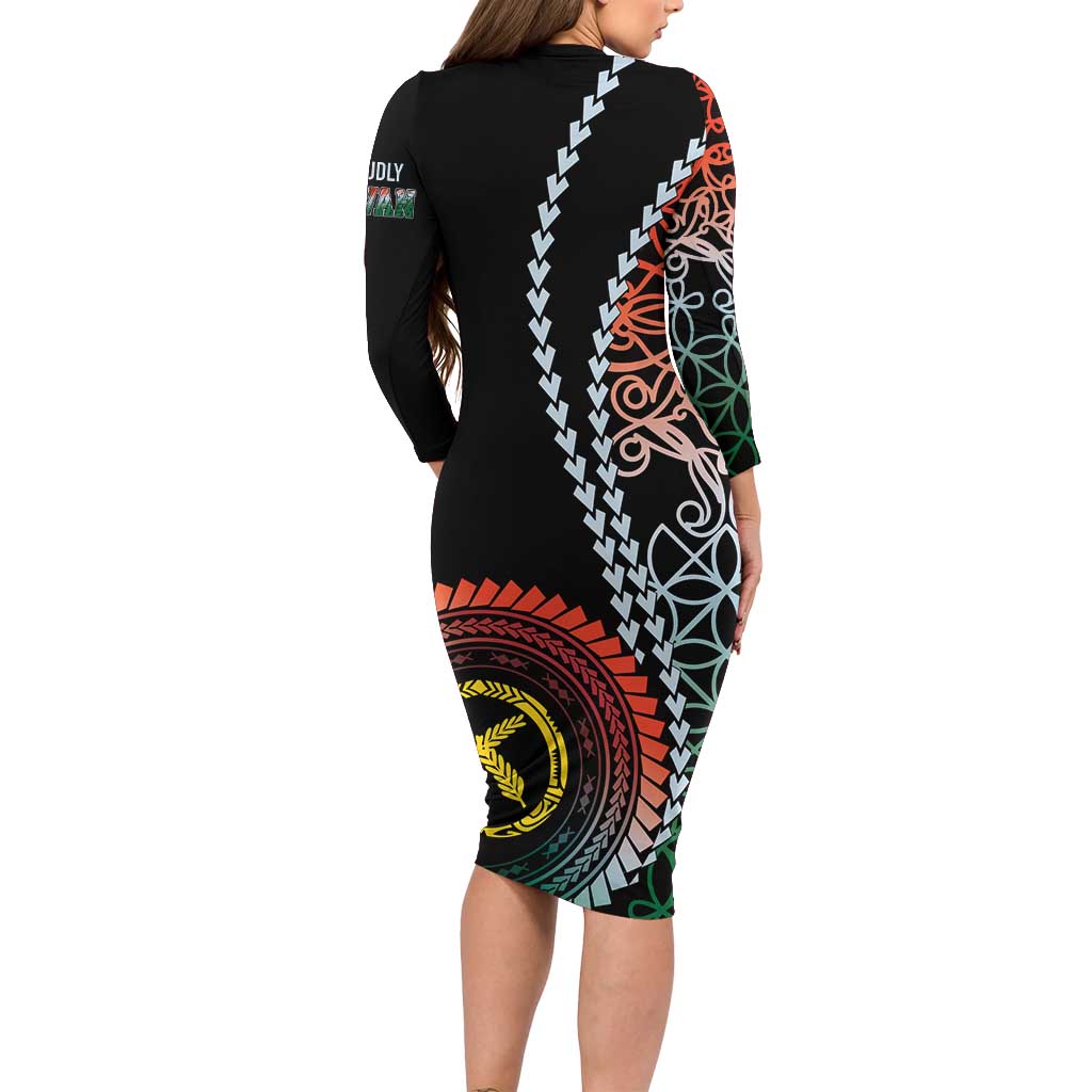 Proudly Ni-Van Sandroing Inspired Long Sleeve Bodycon Dress Penama Classic Style