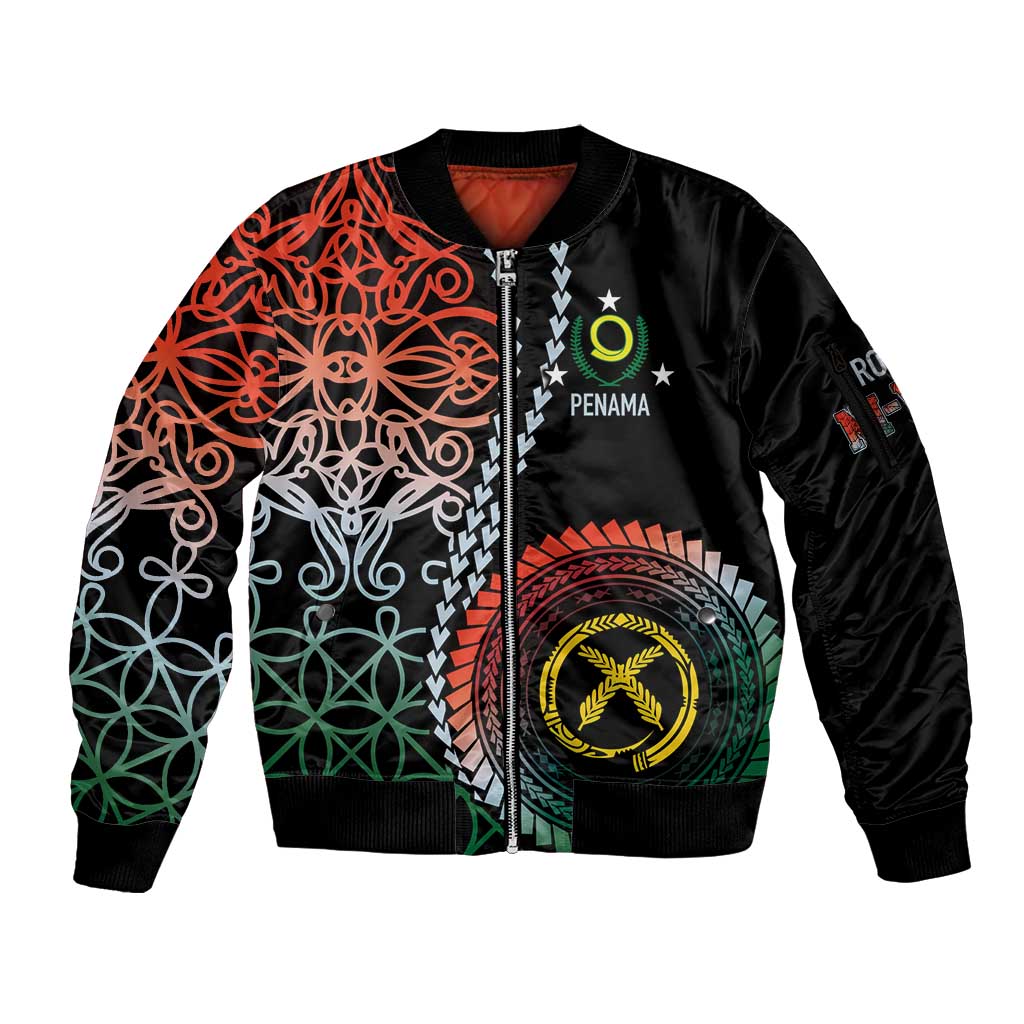 Proudly Ni-Van Sandroing Inspired Sleeve Zip Bomber Jacket Penama Classic Style LT7 Unisex Colorful - Polynesian Pride