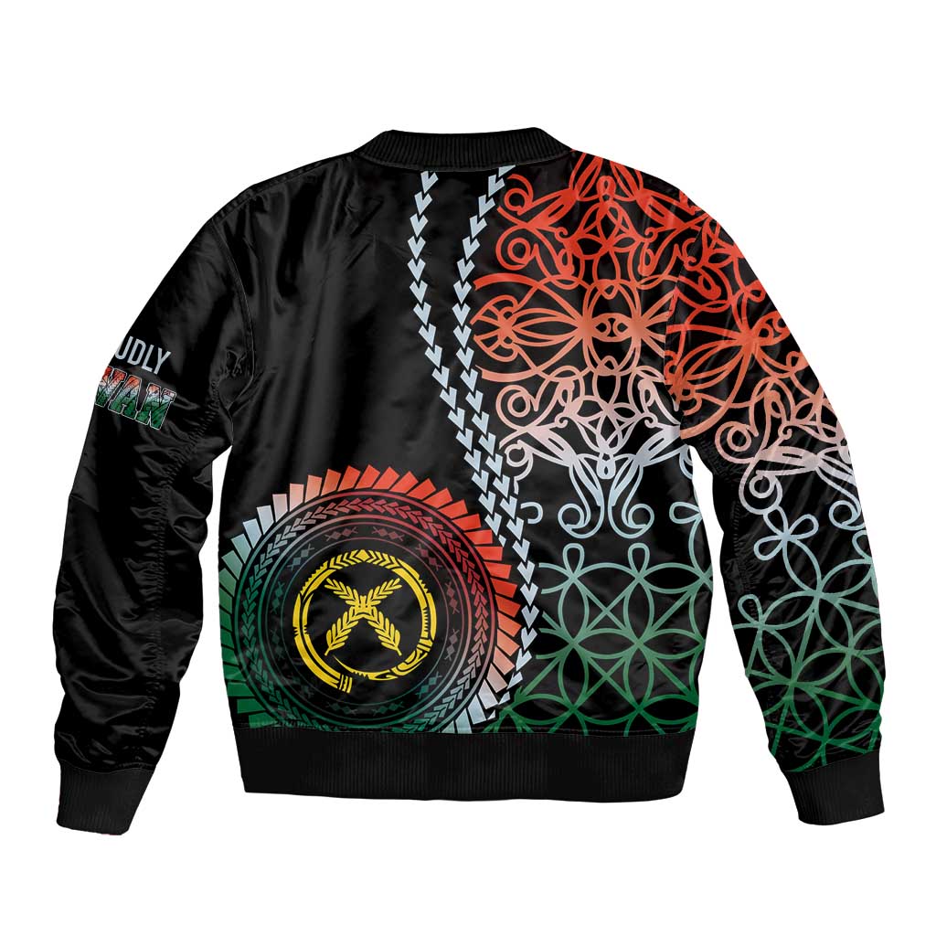 Proudly Ni-Van Sandroing Inspired Sleeve Zip Bomber Jacket Penama Classic Style LT7 - Polynesian Pride
