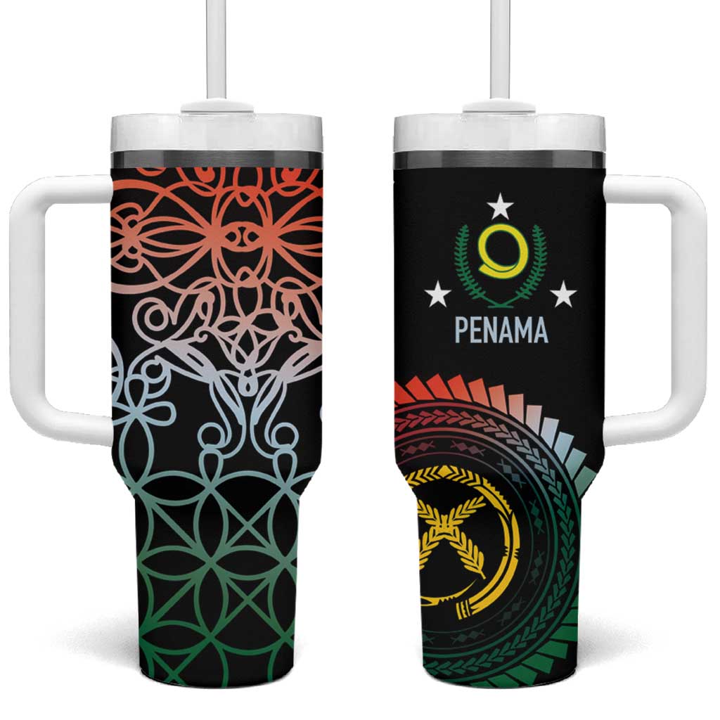 Proudly Ni-Van Sandroing Inspired Tumbler With Handle Penama Classic Style LT7 One Size: 40 oz Colorful - Polynesian Pride