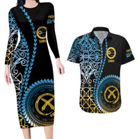Proudly Ni-Van Sandroing Inspired Couples Matching Long Sleeve Bodycon Dress and Hawaiian Shirt Sanma Classic Style LT7 Colorful - Polynesian Pride