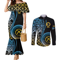 Proudly Ni-Van Sandroing Inspired Couples Matching Mermaid Dress and Long Sleeve Button Shirt Sanma Classic Style LT7 Colorful - Polynesian Pride