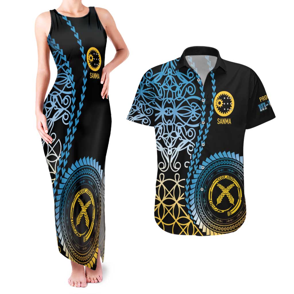 Proudly Ni-Van Sandroing Inspired Couples Matching Tank Maxi Dress and Hawaiian Shirt Sanma Classic Style LT7 Colorful - Polynesian Pride