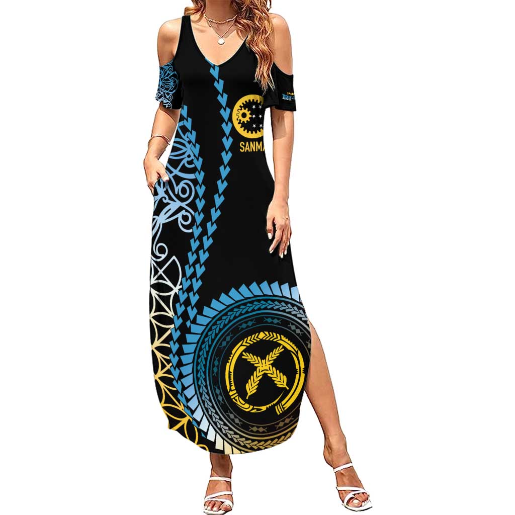 Proudly Ni-Van Sandroing Inspired Family Matching Summer Maxi Dress and Hawaiian Shirt Sanma Classic Style LT7 Mom's Dress Colorful - Polynesian Pride