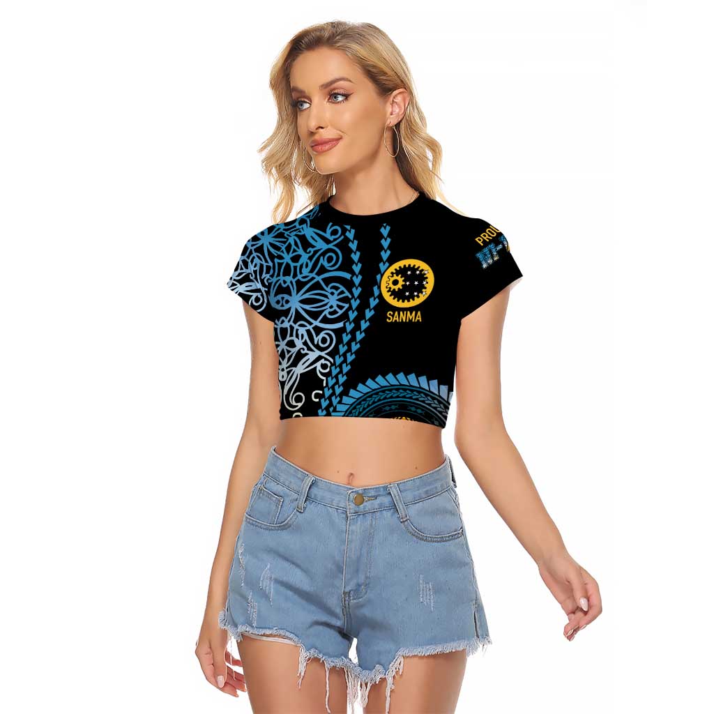 Proudly Ni-Van Sandroing Inspired Raglan Cropped T Shirt Sanma Classic Style LT7 Female Colorful - Polynesian Pride