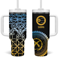 Proudly Ni-Van Sandroing Inspired Tumbler With Handle Sanma Classic Style LT7 One Size: 40 oz Colorful - Polynesian Pride