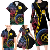 Proudly Ni-Van Sandroing Inspired Family Matching Long Sleeve Bodycon Dress and Hawaiian Shirt Shefa Classic Style LT7 - Polynesian Pride